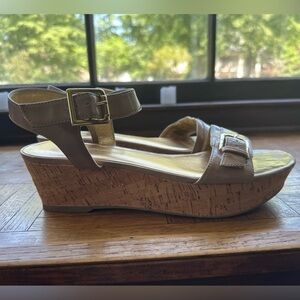 BCBG sandal nude platform